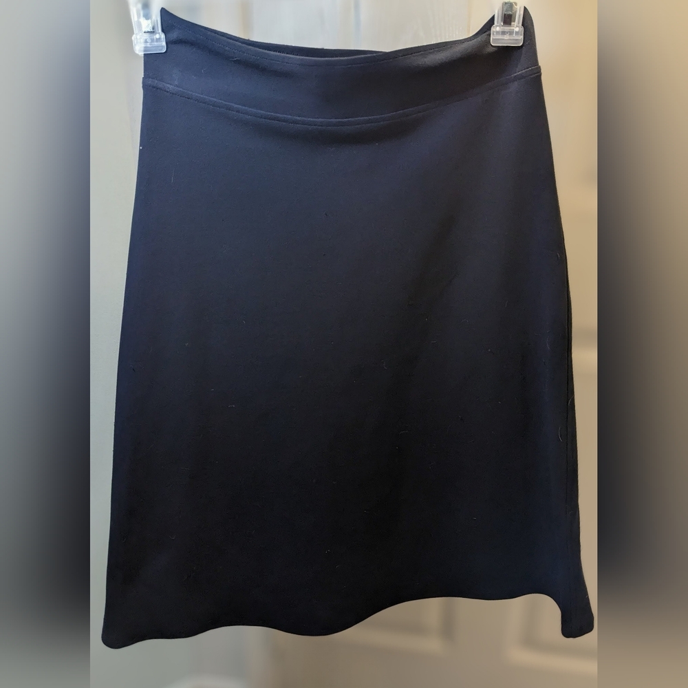 H&M Navy Blue A-Line Pull On Midi Skirt, Size S